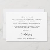 Faire-part Nouvelle date Mariage reporté (Dos)