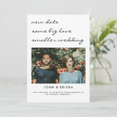 Faire-part Nouvelle Date Même Amour Mariage Réduit Photo Rédu (Debout devant)