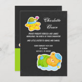 Faire-part Nouvelle Étoile De Bébé Et Ours En Tête Dormant (Devant / Derrière)