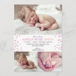 Faire-part Nouvelle fille faire-part/carte de remerciements A