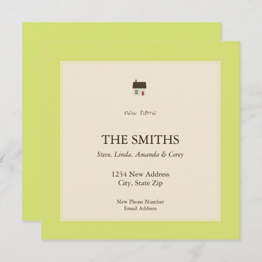 Faire-part nouvelle maison (Devant / Derrière)