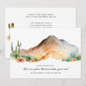 Faire-part Nouvelle maison Aquarelle Montagnes Cactus Moving (Devant / Derrière)