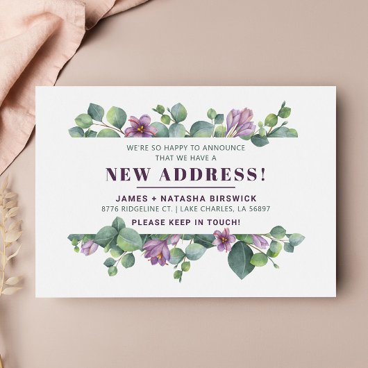 Faire-part Nouvelle maison Botanique Nous avons déménagé Flor
