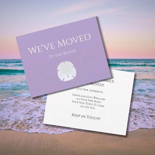 Faire-part Nouvelle Maison Dollar de sable de plage doux viol