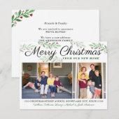 Faire-part Nouvelle maison Joyeux Noël 2 Photo Holiday Moving (Devant / Derrière)