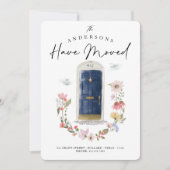 Faire-part Nouvelle maison Marine Aquarelle Porte Fleur sauva (Devant)