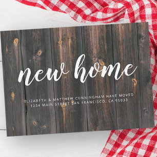 Faire-part Nouvelle maison Moderne Simple Pays rustique Bois