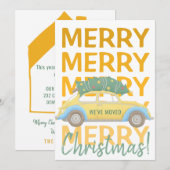 Faire-part Nouvelle maison Noël arbre voiture moderne vacance (Devant / Derrière)