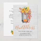 Faire-part Nouvelle maison Nous avons déménagé Floral Citroui (Devant / Derrière)