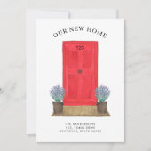 Faire-part Nouvelle maison Porte rouge Déménagement (Devant)