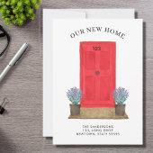 Faire-part Nouvelle maison Porte rouge Déménagement