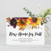 Faire-part Nouvelle maison pour l'automne Autumn Sunflower Mo (Debout devant)