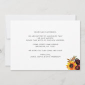 Faire-part Nouvelle maison pour l'automne Autumn Sunflower Mo (Dos)