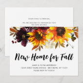 Faire-part Nouvelle maison pour l'automne Autumn Sunflower Mo (Devant / Derrière)