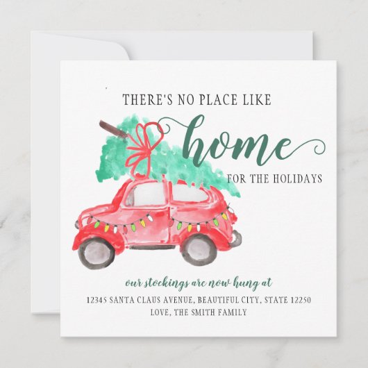 Faire-part Nouvelle Maison Pour Les Fêtes De Noël Arbre Démén (Devant)