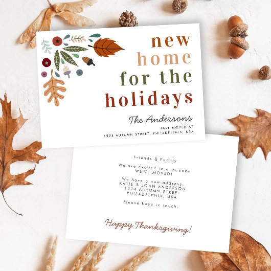 Faire-part Nouvelle maison pour les fêtes Thanksgiving Fall M