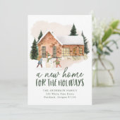 Faire-part Nouvelle maison pour les vacances déménager (Debout devant)