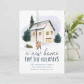 Faire-part Nouvelle maison pour les vacances déménager (Debout devant)