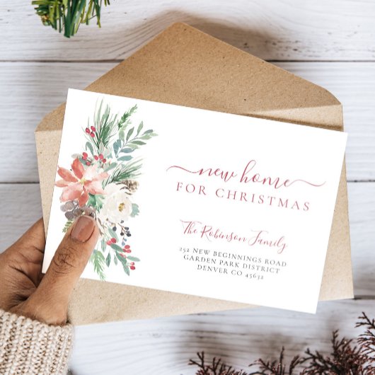 Faire-part Nouvelle maison pour Noël déménager