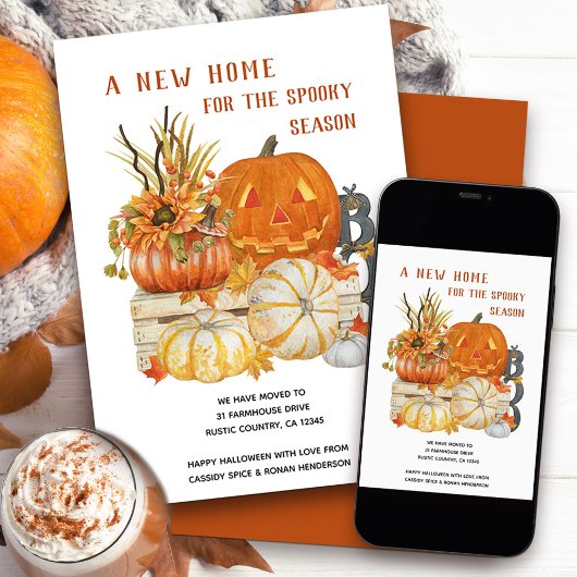 Faire-part Nouvelle maison Rustique Halloween Déménagement
