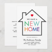 Faire-part Nouvelle maison tendance Changement d'adresse Mais (Devant / Derrière)