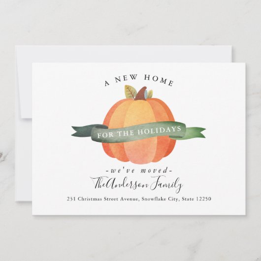 Faire-part Nouvelle Maison Thanksgiving Citrouille Moved Holi (Devant)