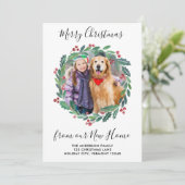 Faire-part Nouvelle maison Verdure Wreath Noël Photo Déménage (Debout devant)