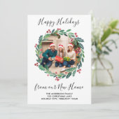 Faire-part Nouvelle maison Verdure Wreath Photo Holiday Movin (Debout devant)