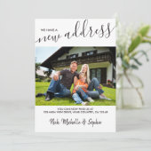 Faire-part Nouvelle photo d'adresse et déplacement élégant de (Debout devant)