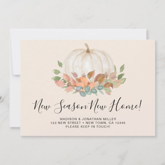 Faire-part Nouvelle Saison Nouveau Citrouille Automne Automne (Devant)