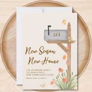 Faire-part Nouvelle saison Nouvelle maison Automne boîte aux