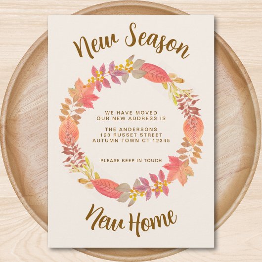 Faire-part Nouvelle saison Nouvelle maison Automne Moving
