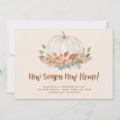 Faire-part Nouvelle Saison Nouvelle Maison Citrouille Automne (Devant)