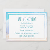 Faire-part Nouvelle Vague Maison Côtière Sur La Plage Aquarel (Dos)