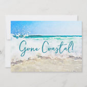 Faire-part Nouvelle Vague Maison Côtière Sur La Plage Aquarel (Devant)