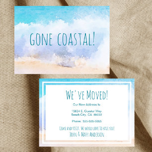Faire-part Nouvelle Vague Maison Côtière Sur La Plage Aquarel