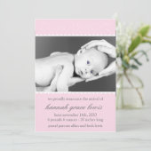 Faire-part Nouvelles annonces florissantes pour bébés (rose p (Debout devant)