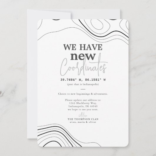 Faire-part Nouvelles coordonnées modernes Gray Moving (Devant)