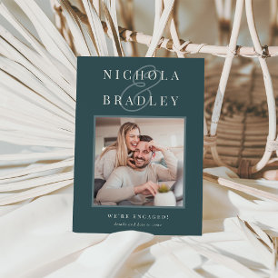 Faire-part Nouvelles Joyeuses   Annonce de Fiançailles avec P