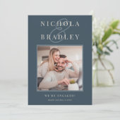 Faire-part Nouvelles Joyeuses | Annonce de Fiançailles Photo (Debout devant)