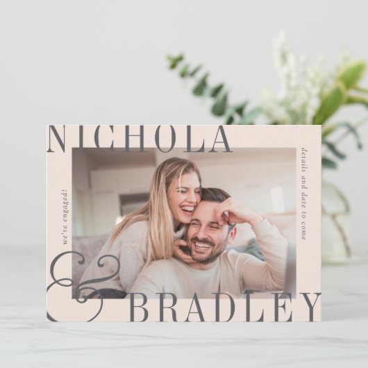 Faire-part Nouvelles Joyeuses | Fiançailles photo (Debout devant)