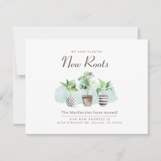 Faire-part Nouvelles Racines Déplacement d'un nouveau Faire-p (Devant)