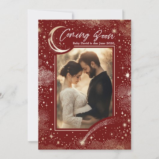 Faire-part Nuit étoilée céleste Prochainement Grossesse Photo (Devant)