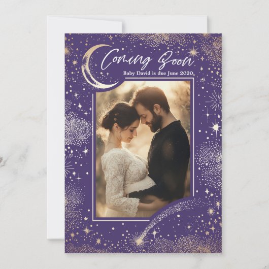 Faire-part Nuit étoilée céleste Prochainement Grossesse Photo (Devant)