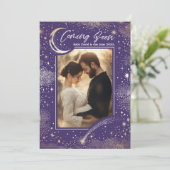 Faire-part Nuit étoilée céleste Prochainement Grossesse Photo (Debout devant)