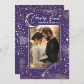 Faire-part Nuit étoilée céleste Prochainement Grossesse Photo (Devant / Derrière)