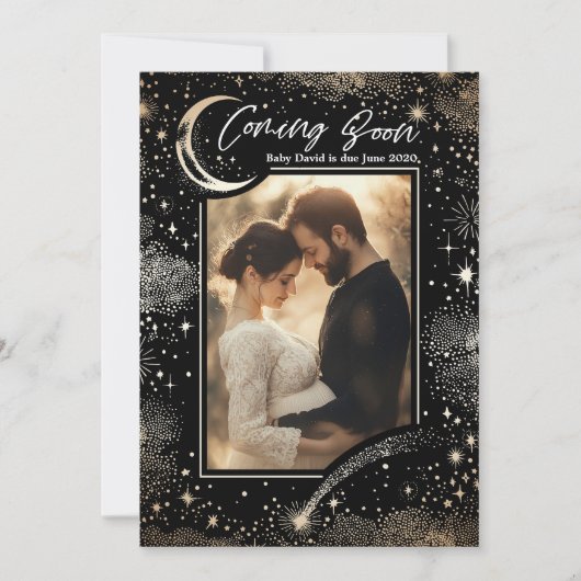 Faire-part Nuit étoilée céleste Prochainement Grossesse Photo (Devant)