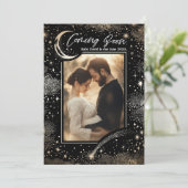 Faire-part Nuit étoilée céleste Prochainement Grossesse Photo (Debout devant)