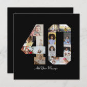 Faire-part Numéro 40 - Collage photo (Devant / Derrière)