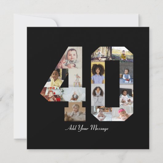 Faire-part Numéro 40 - Collage photo (Devant)